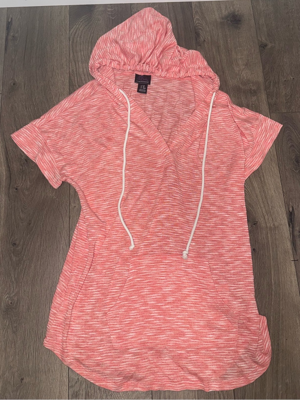 Motherhood Coral Stripe Hooded Maternity Top